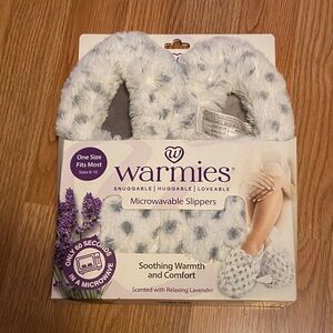 Warmies Microwavable Slippers - White and Gray